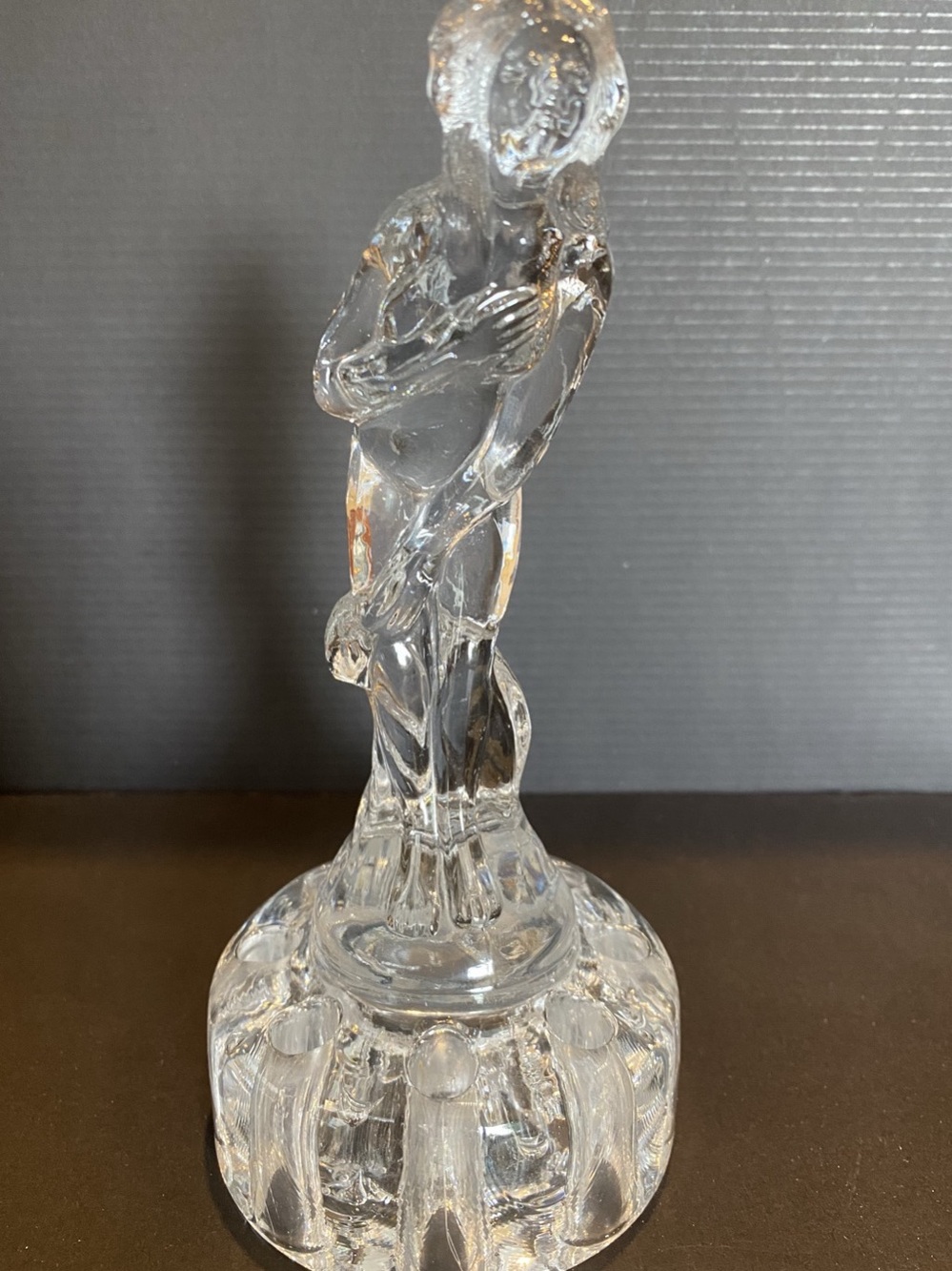Vintage Cambridge Glass Draped Lady Flower Frog